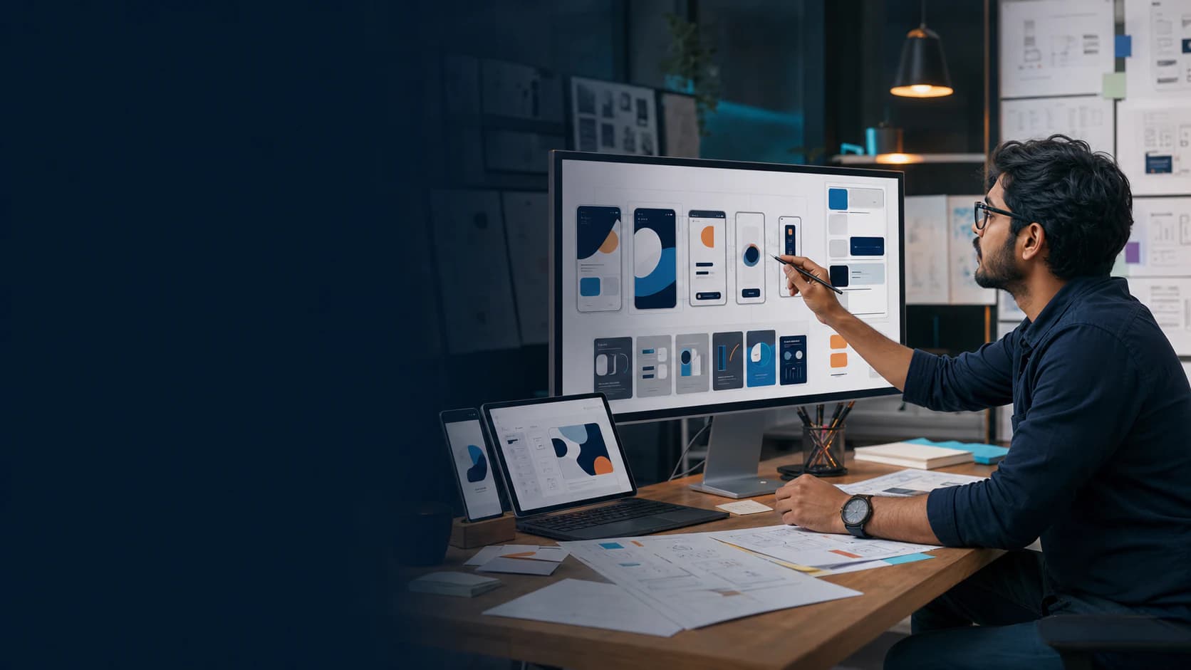 AAITS product designer refining a multi-device interface system