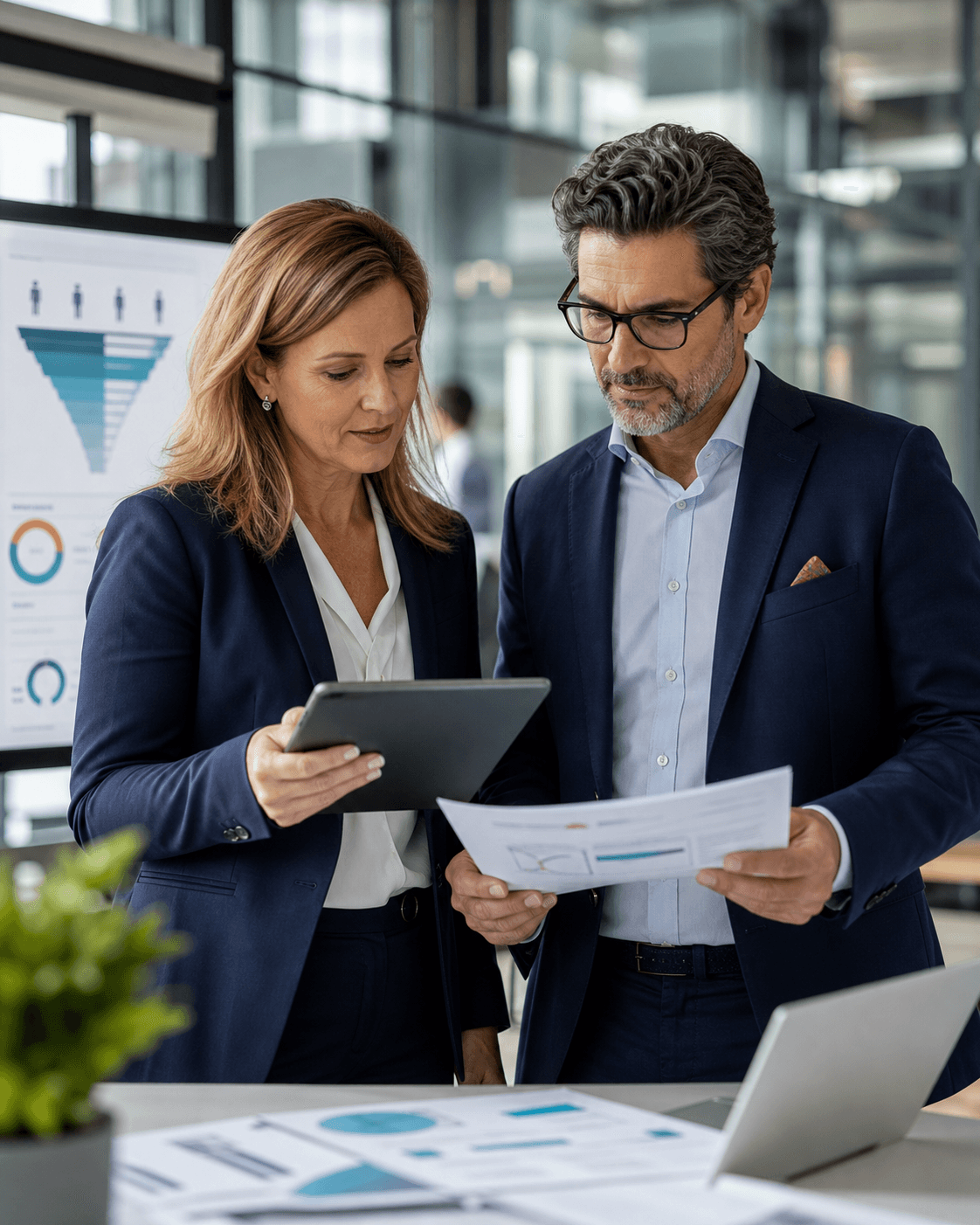 An embedded recruitment strategist and HR leader reviewing a hiring pipeline